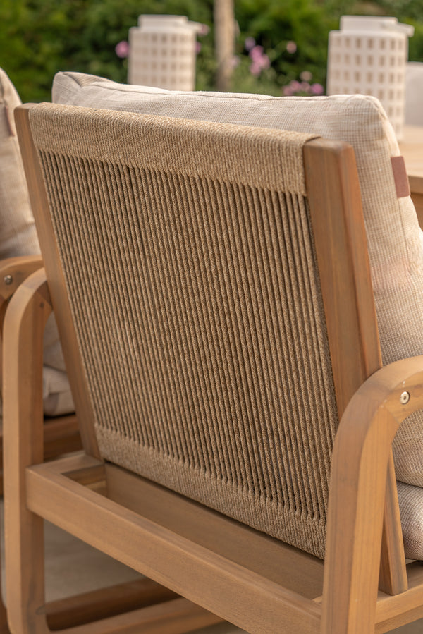 Lando 6 Seat Acacia Wood Dining Set