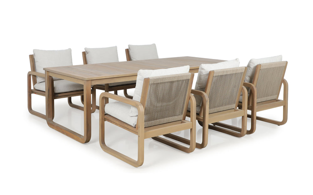 Lando 6 Seat Acacia Wood Dining Set
