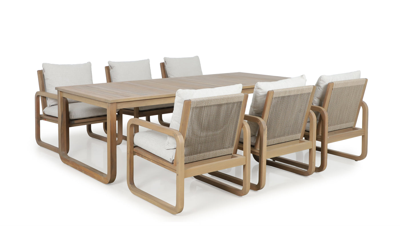 Lando 6 Seat Acacia Wood Dining Set