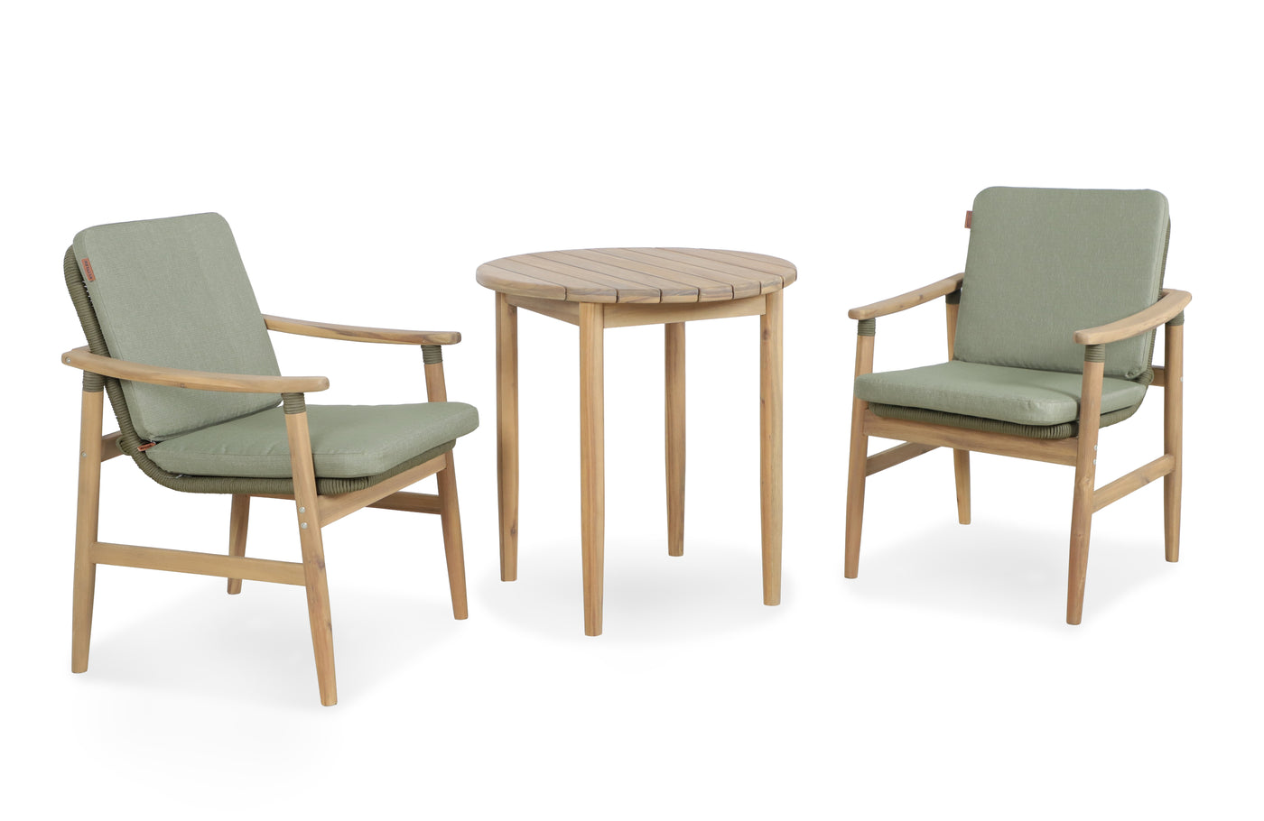 Meadow 2 Seat Bistro Set with 70cm Round Wood Table