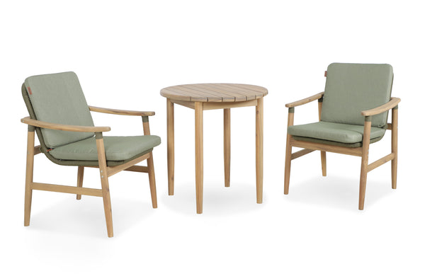 Meadow 2 Seat Bistro Set with 70cm Round Wood Table