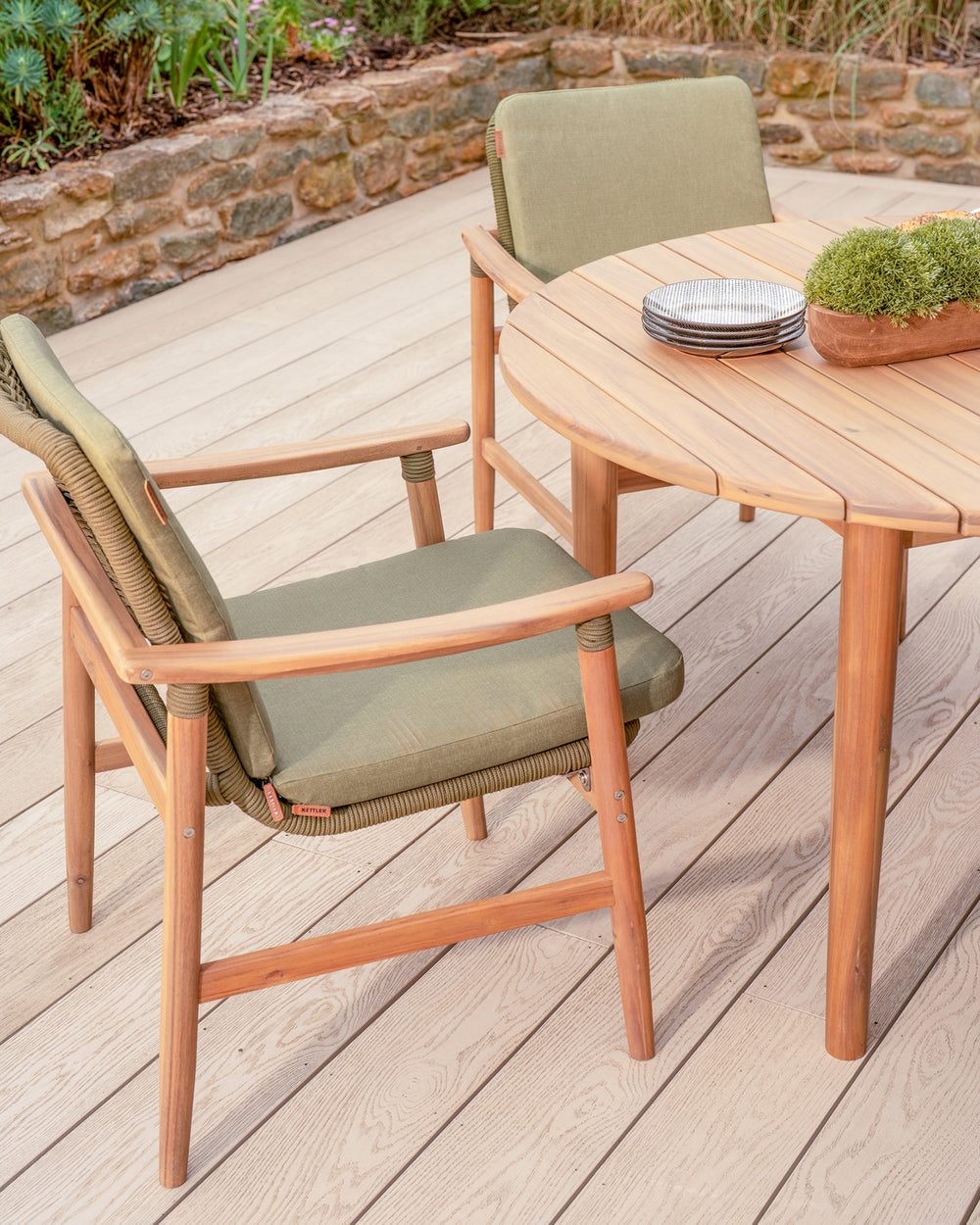 Meadow Acacia Wood Dining Chair x 2