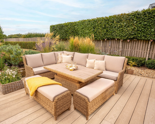 Hazel Corner Set with 150x90cm Rectangular High/Low Table