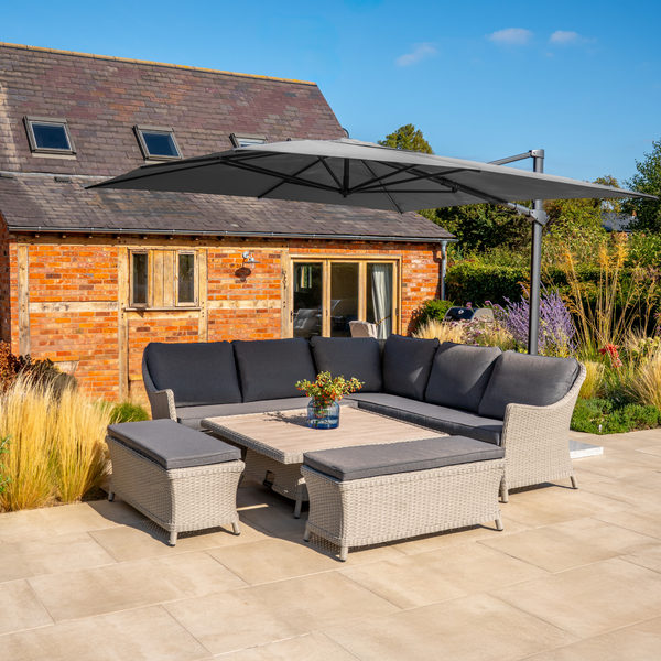 Foxley Square Corner Set with 120x120cm High/Low Table