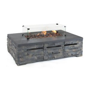 Stone Fire Pit Coffee Table 132 x 85cm