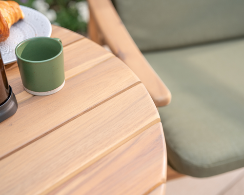 Meadow 2 Seat Bistro Set with 70cm Round Wood Table