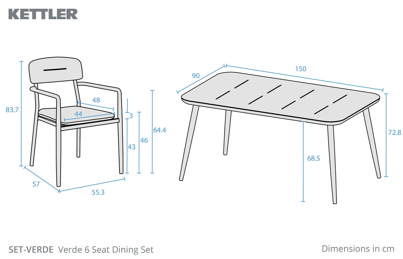 Verde 6 Seat Dining Set