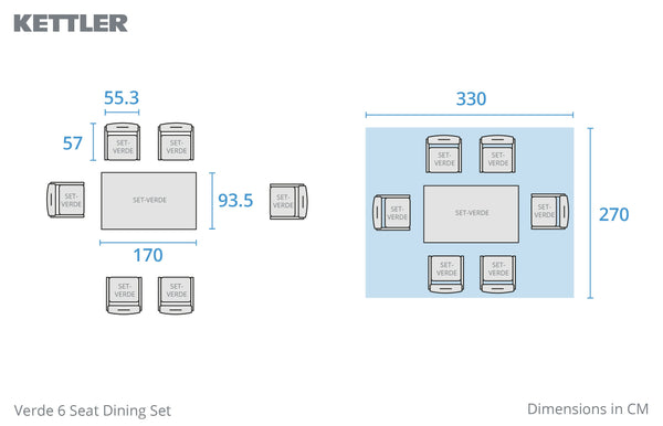Verde 6 Seat Dining Set