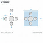 Avora 4 Seat Wicker Dining Set
