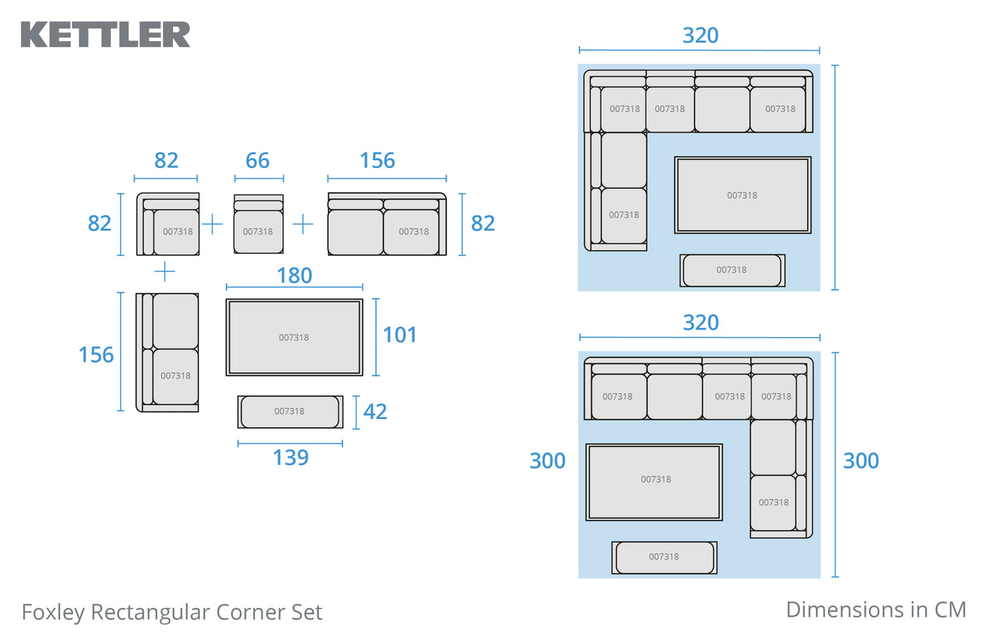 Foxley Rectangular Corner Set with 180x100cm High/Low Table