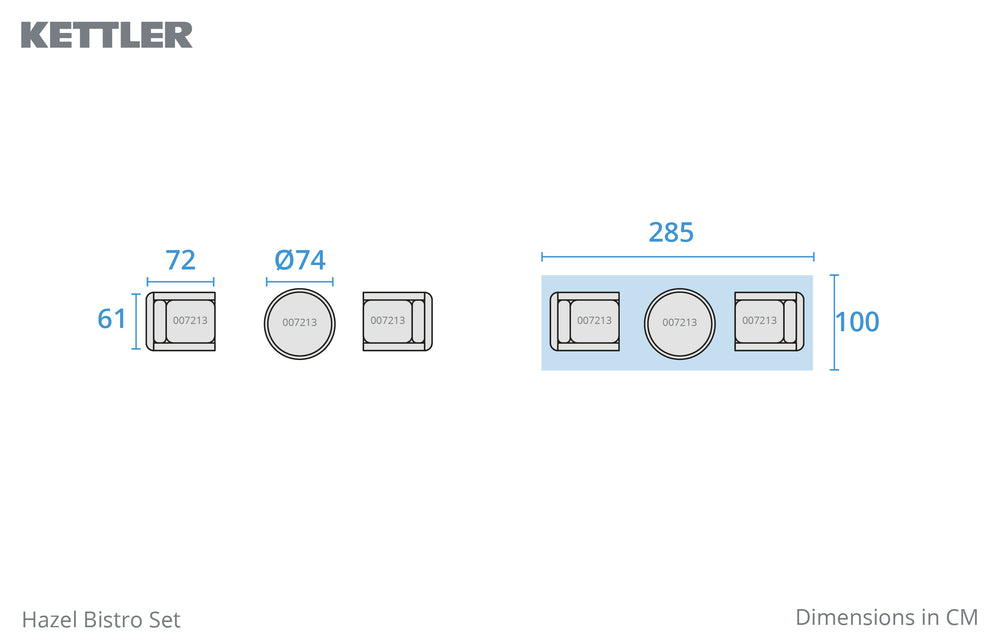 Hazel Wicker Bistro Set