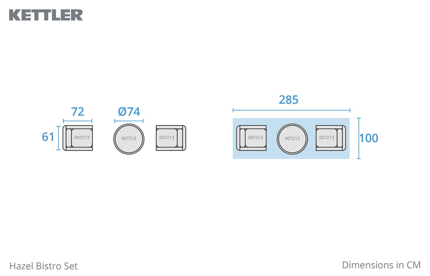 Hazel Wicker Bistro Set
