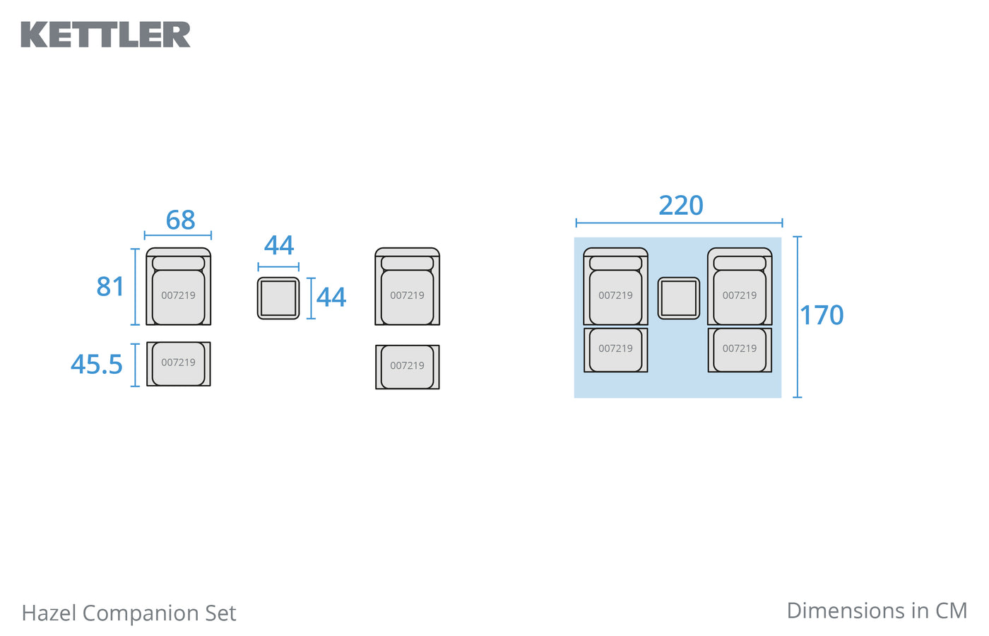 Hazel Wicker Companion Set with Reclining Armchairs