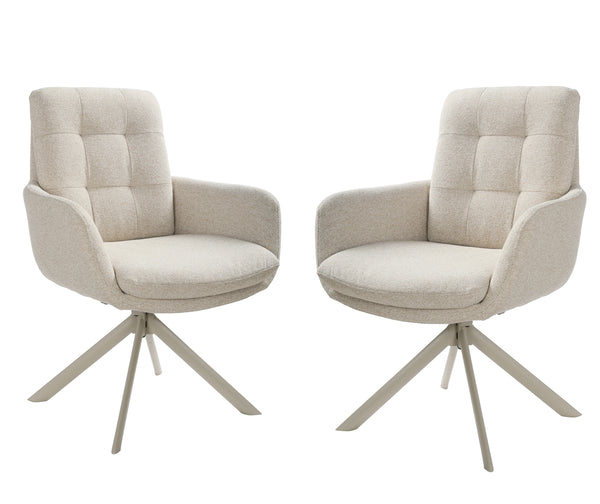 Joey Swivel Armchair - Beige (pair)