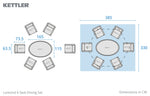 Biarritz 6 Seat Dining Set with 3m Round Parasol & Base