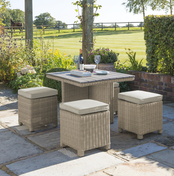 Palma 4 Seat Outdoor Wicker Cube Dining set