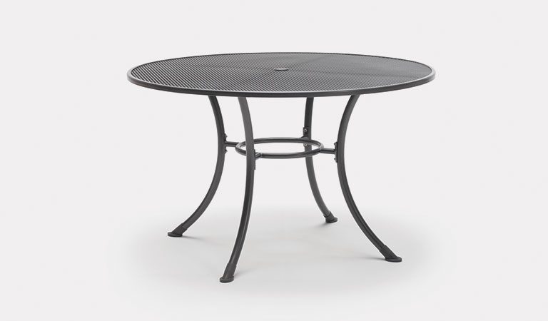 135cm Round Mesh table from KETTLER's Classic Garden furniture range on a grey background.