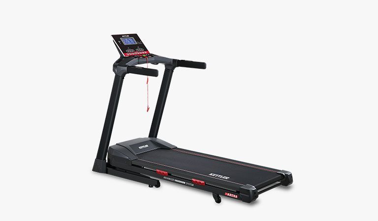 The Arena Treadmill from KETTLER's fitness range on a grey background.