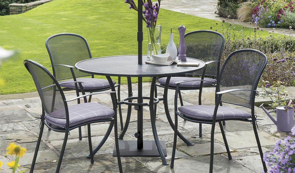 Round Mesh Table 110cm Kettler, Round Table Outdoor Furniture