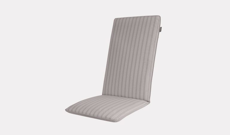 Henley Multi-Position Chair Cushion in French Grey on a grey background.