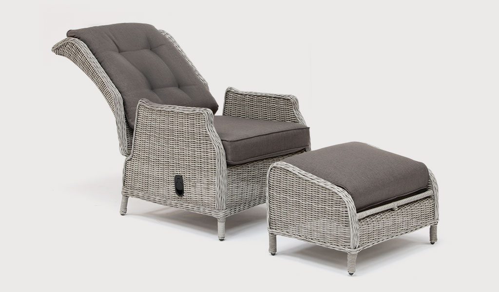 Classic Recliner With Footstool Garden Furniture - Garden Furniture Reclining Chairs