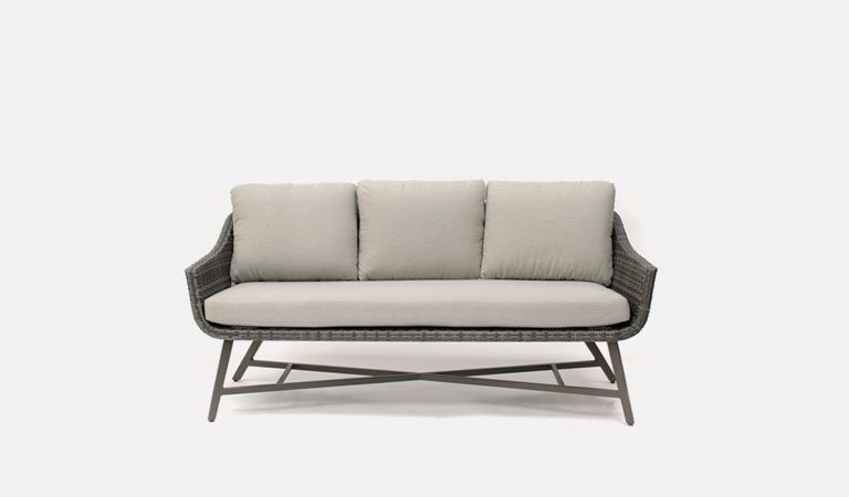 The LaMode 3 Seater Sofa from KETTLER's Elegance Garden furniture range on a grey background.