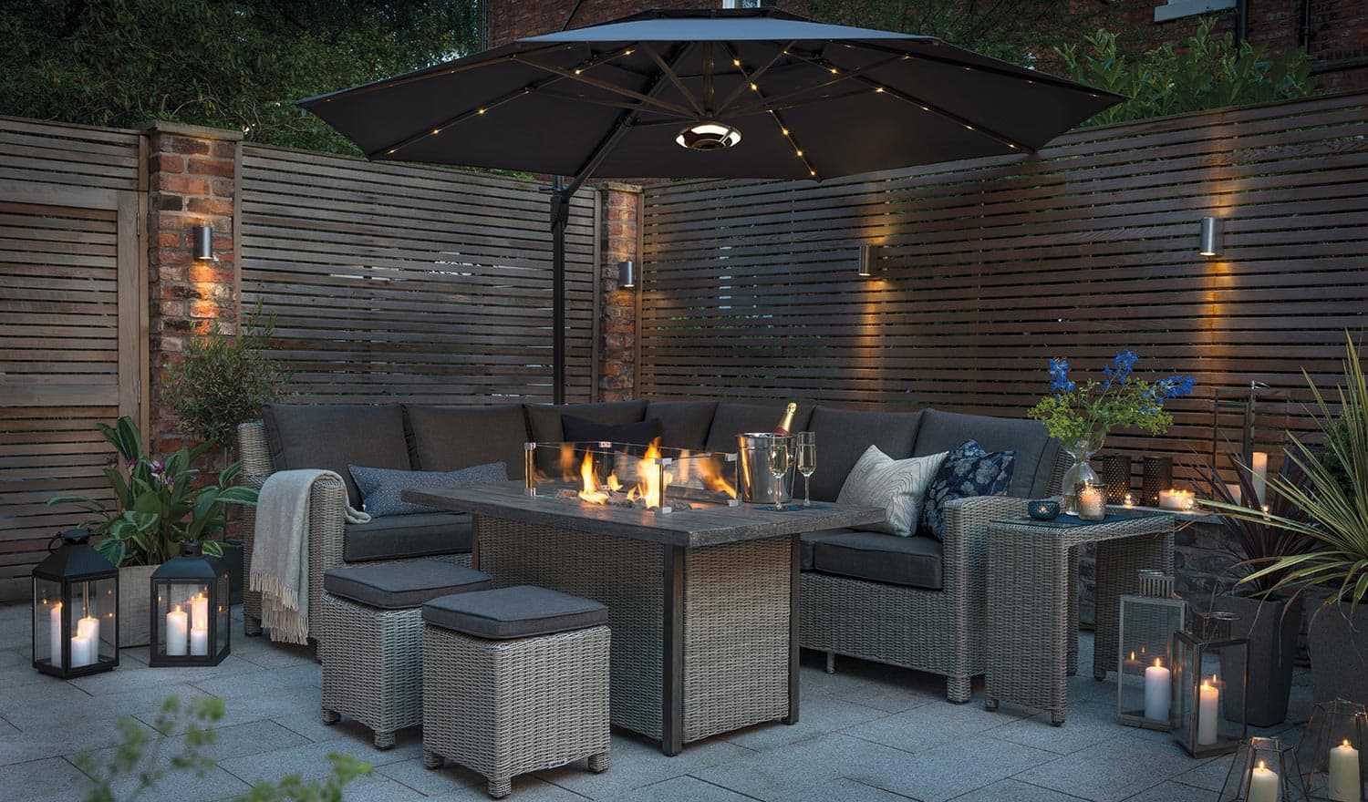 Palma Fire Pit Table Luxury Wicker Garden Furniture Kettler