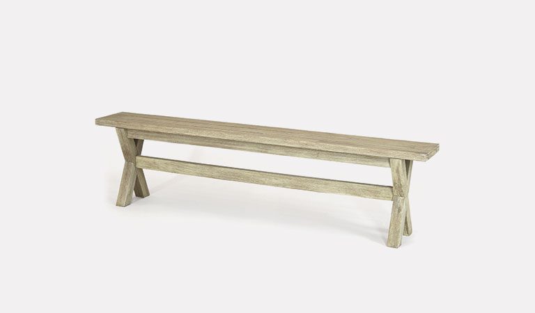 Cora 230cm Bench on a grey background.