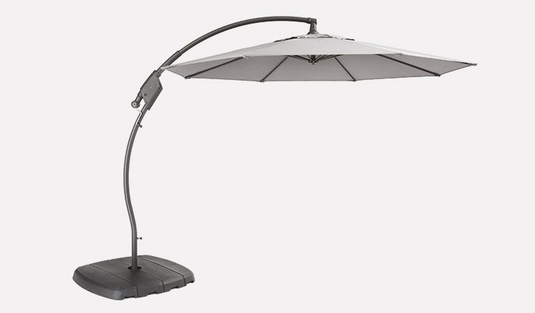 The Henley 3.0m Free Arm Parasol – Grey, exclusive to John Lewis, on a grey background.