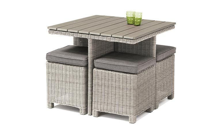 The space-saving Casual Dining Palma Cube Set with white wash details
