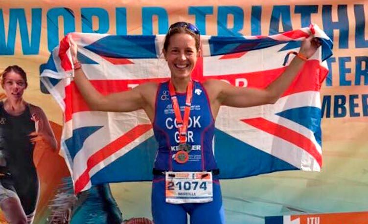 Mireille Cook wins bronze for GB at the World Triathlon championships.