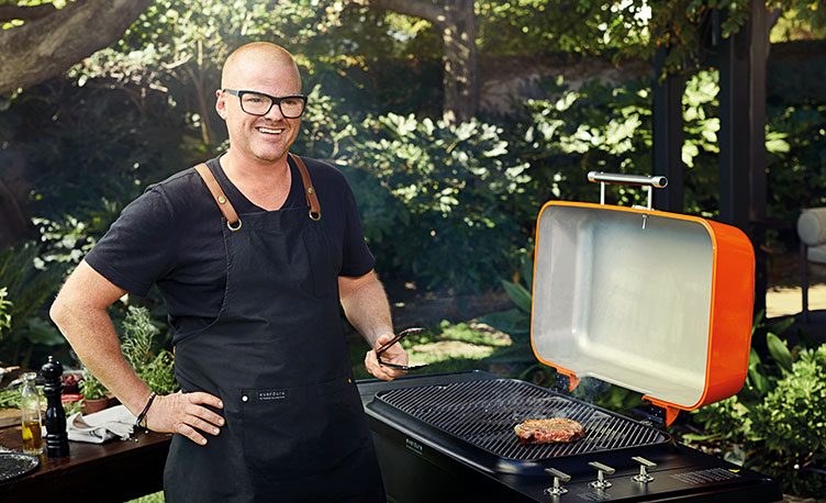 heston blumenthal in front of bbq
