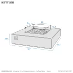 Dimension drawing universal fire pit coffee table