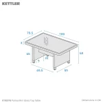 Dimension drawing for palma mini glass top table