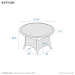 Dimension drawing charlbury 140cm dining table