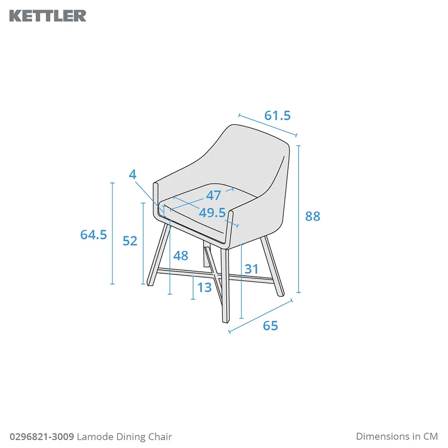 Dimension drawing lamode dining chair