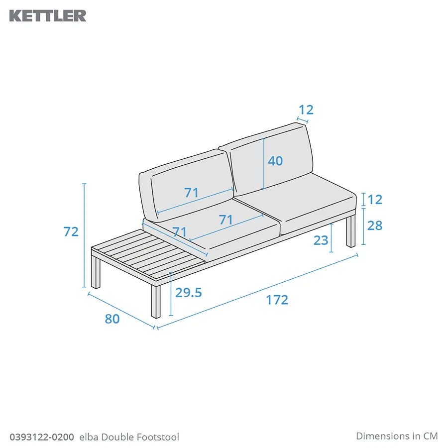 Dimension drawing elba low lounge right and left sofa