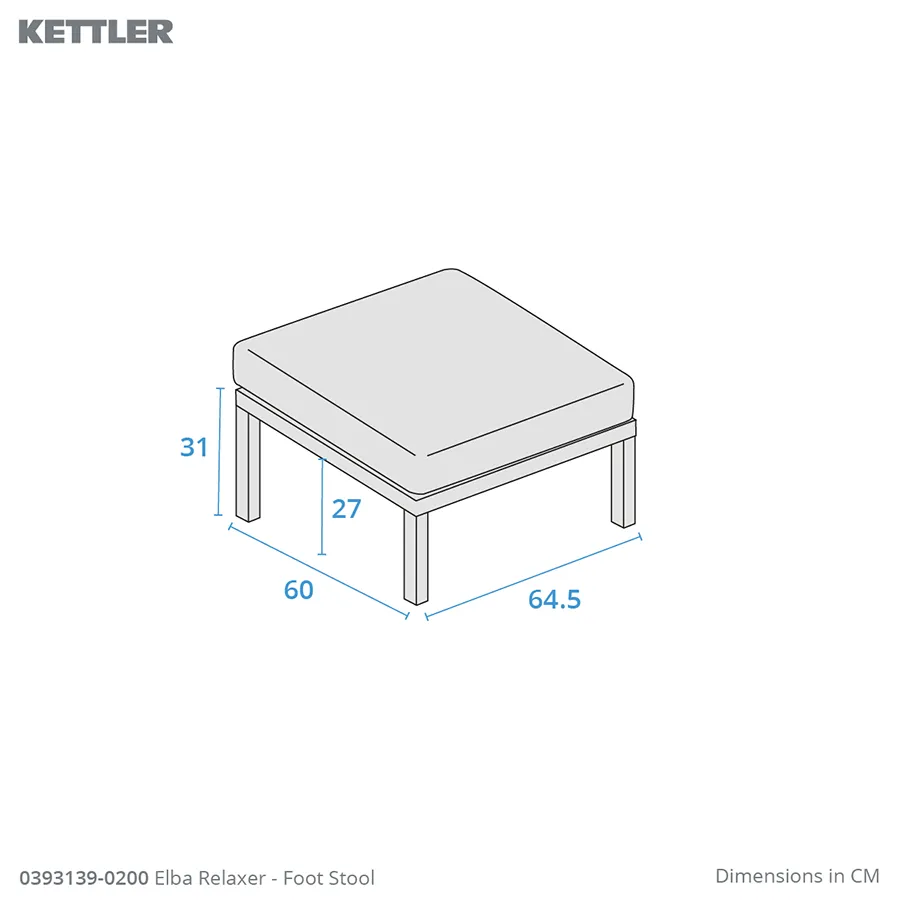 Dimension drawing elba relaxer stool