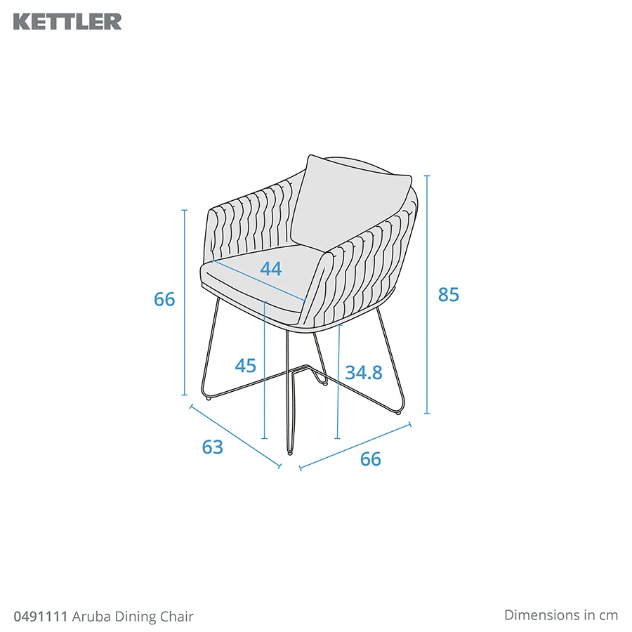 Dimension drawing Aruba Dining Chair