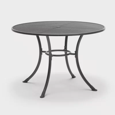110cm round mesh table on white background