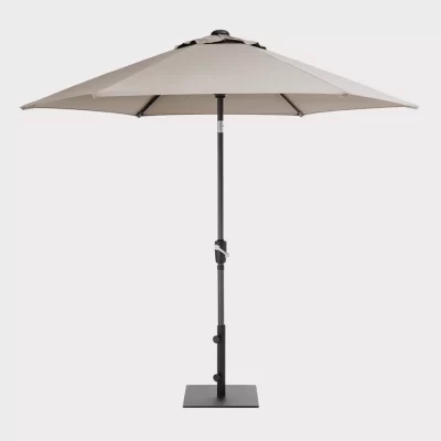2.5m wind up parasol in stone on white background