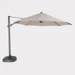 3.5m free arm parasol in stone on white background