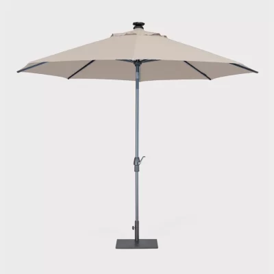 3m wind up parasol with led light on white background