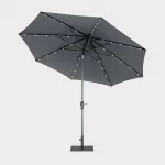 3m wind up parasol with led light tilted on white background