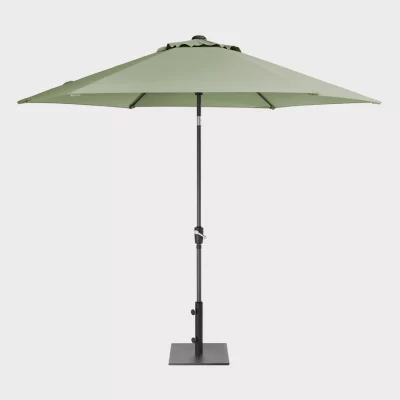 3m wind up parasol in sage on white background
