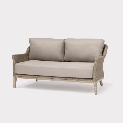 Cora wicker 3 seater sofa made from fsc acacia wood on a plain white background
