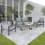 Larno lounge set on a modern patio in the sun shine