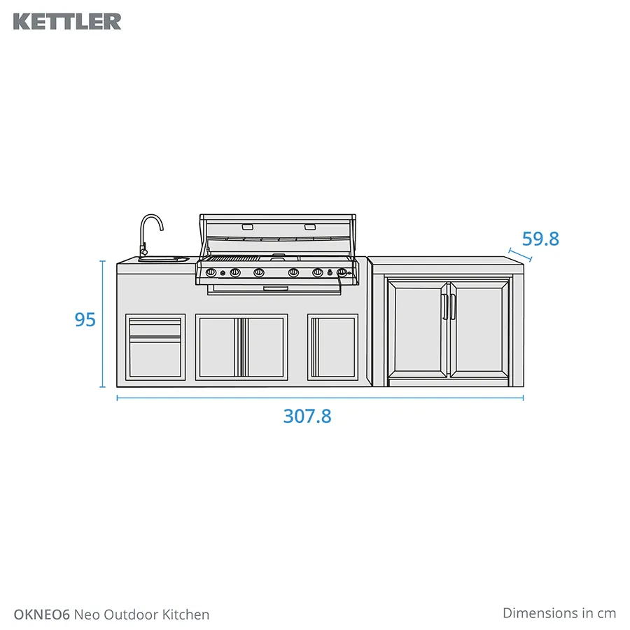 dimension drawing Neo outdoor kitchen