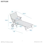 Dimension drawing surf folding lounger