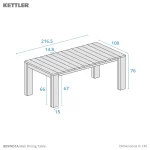 Dimension drawing mali dining table